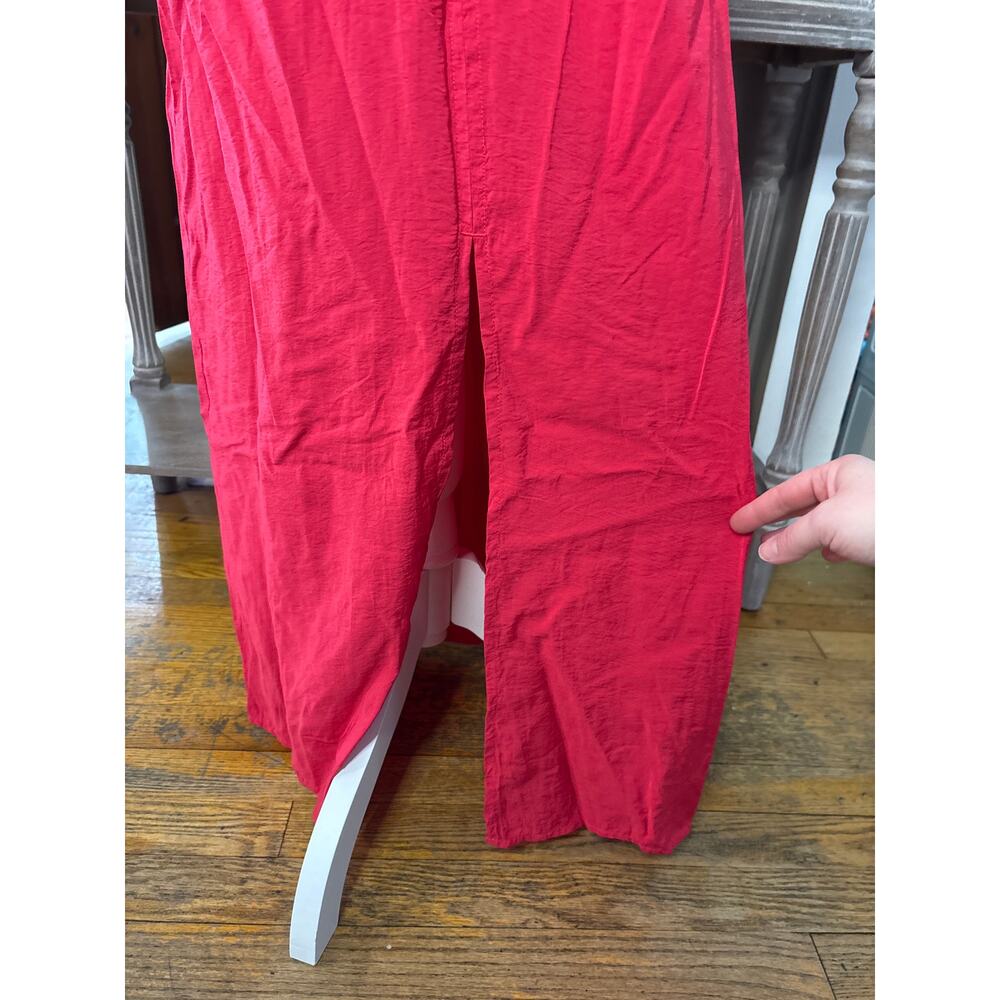 GAP Ruched Slip Midi Dress Slipper Red Strappy Back 
Small - Picture 5 of 10